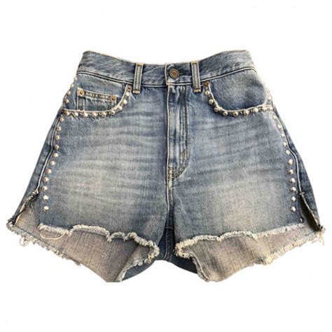 ysl denim shorts.